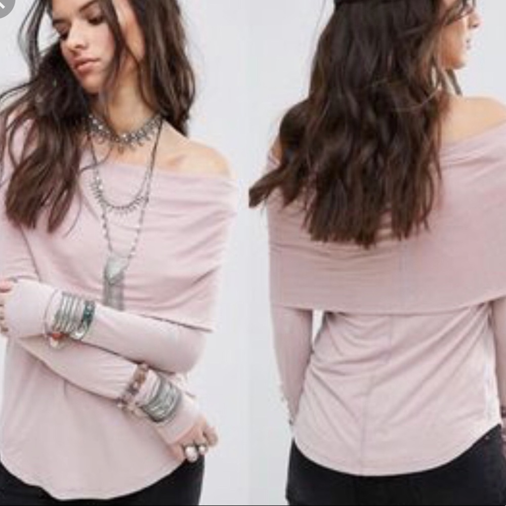 Free People Cowl Neck Shirt. Mild aging. X-small